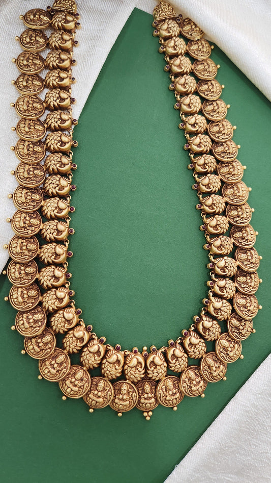 Antique Hand Nakas laxmi and peacock Haram