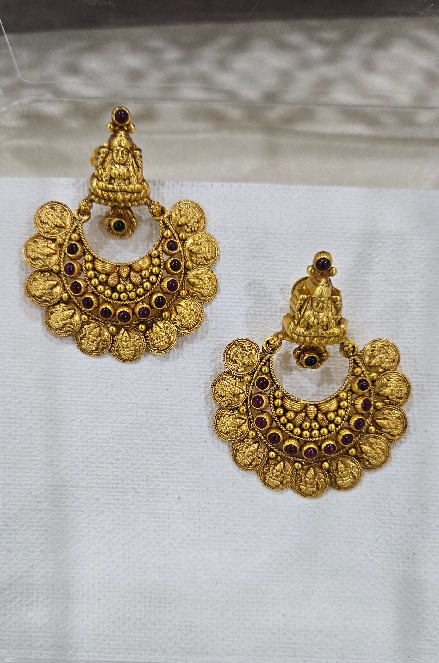 Kasu Chandbali earrings