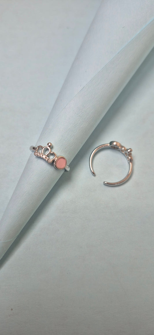 Pink Crown toe ring