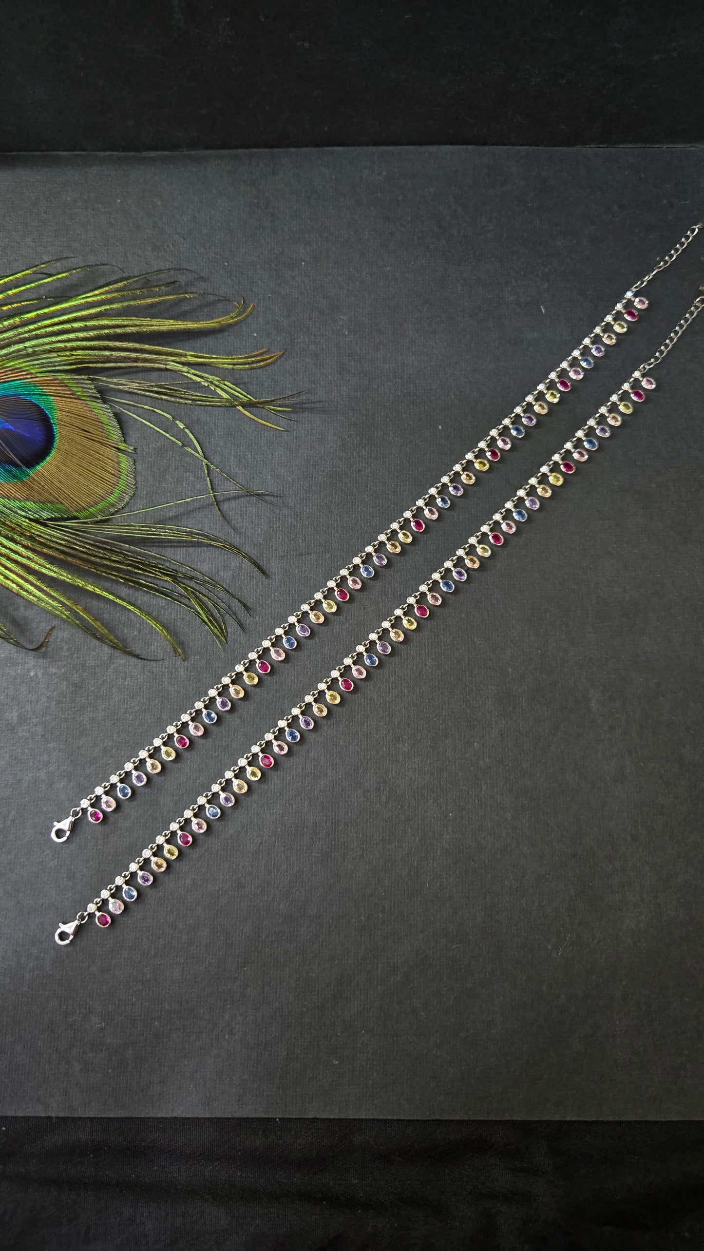 Anklets multicolor semiprecious stones