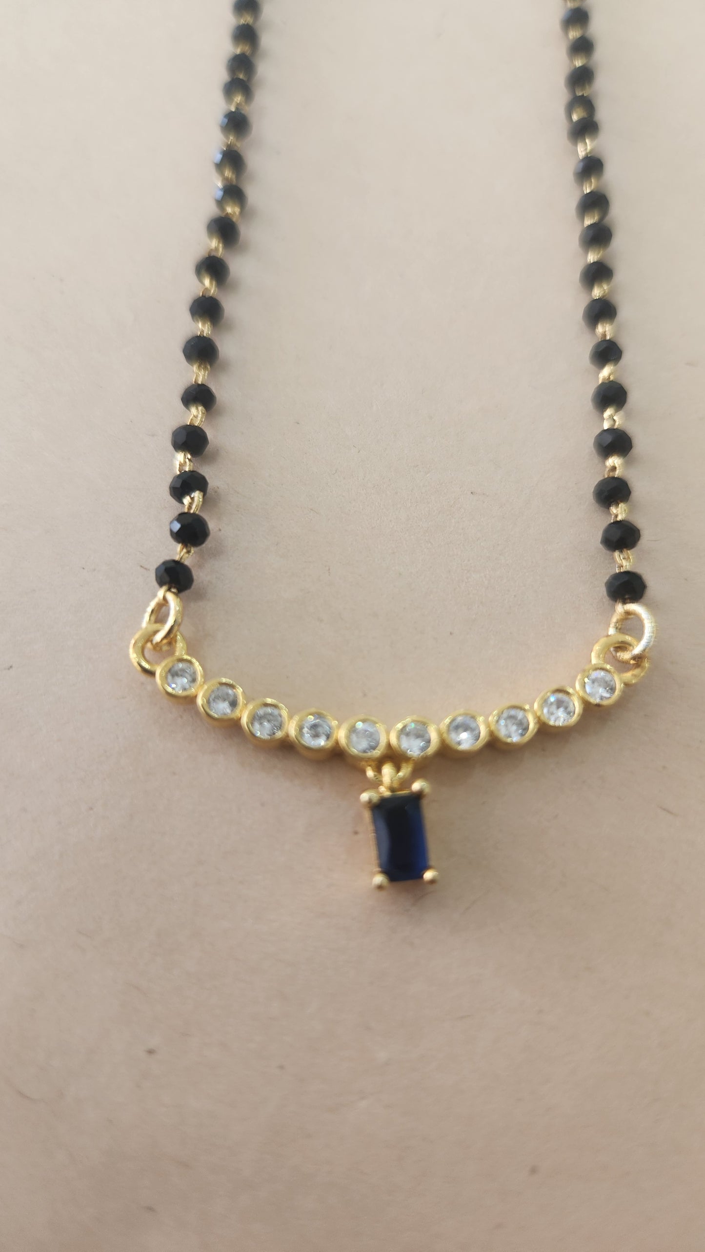 Mangalsutra chain with blue stone