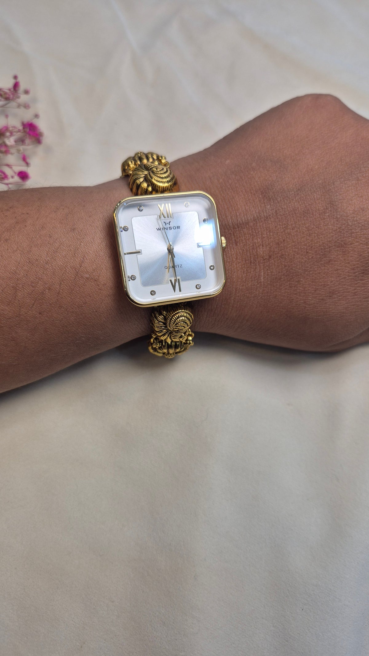 Antique square white dial