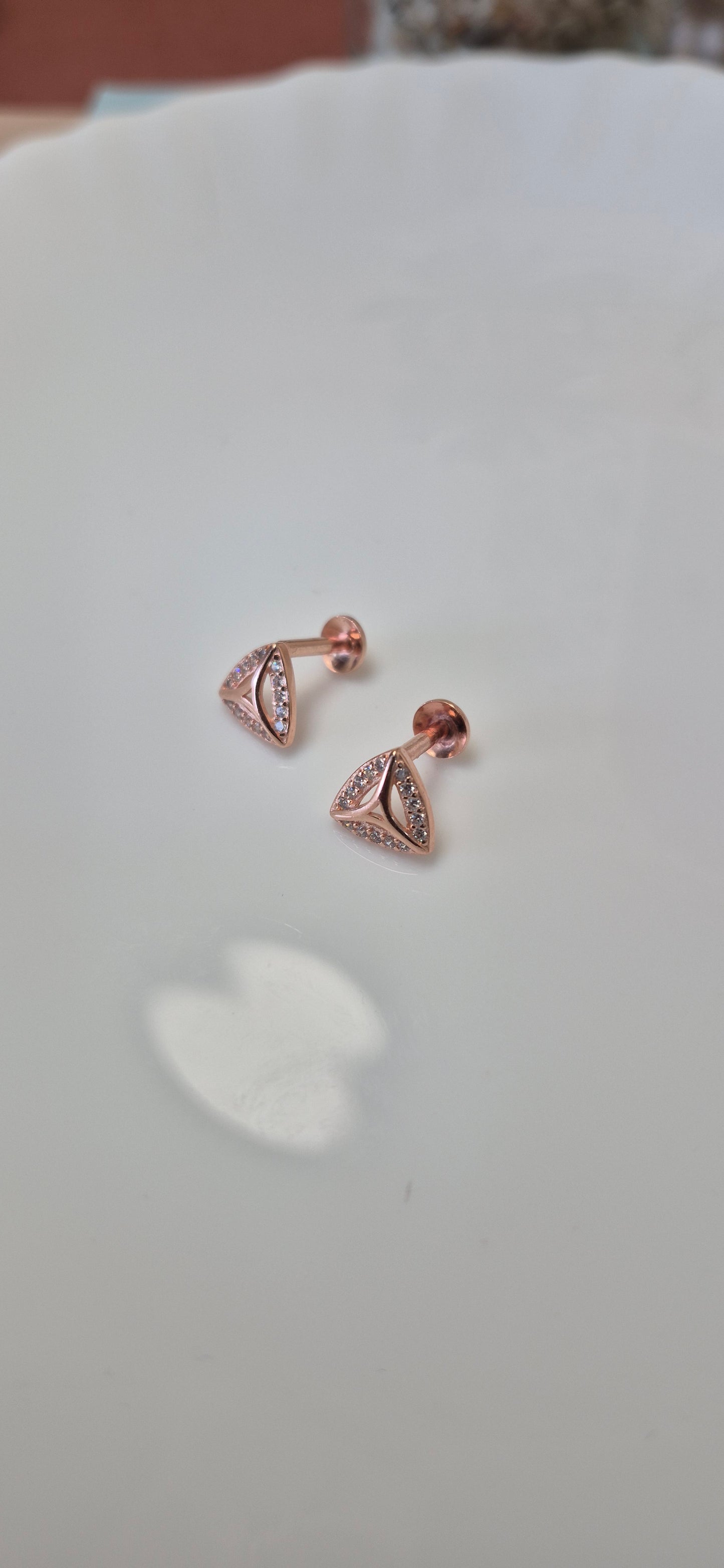 Trio rose gold stud