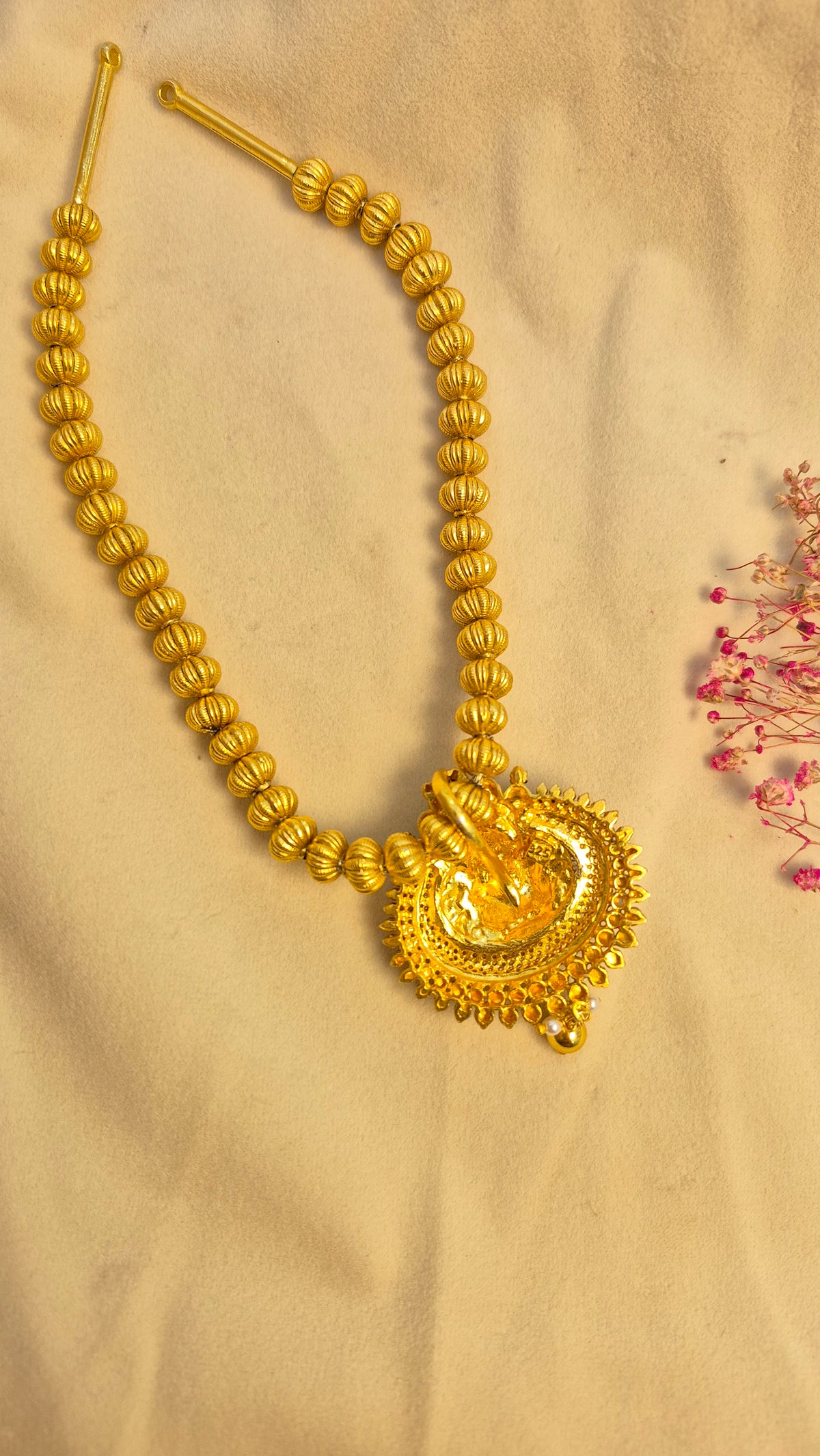 3D Ball chain with Lakshmi CZ pendant