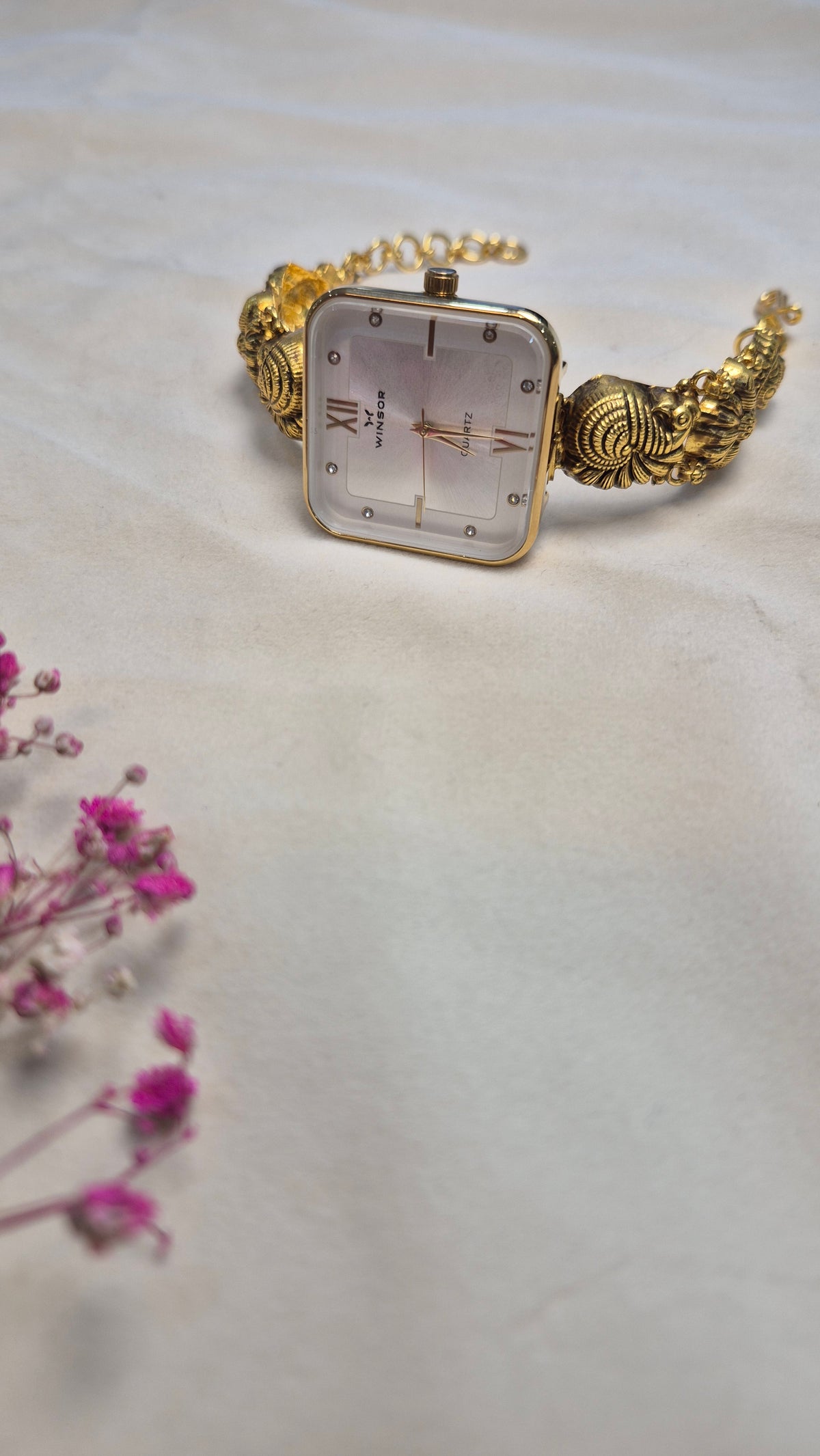 Antique square white dial