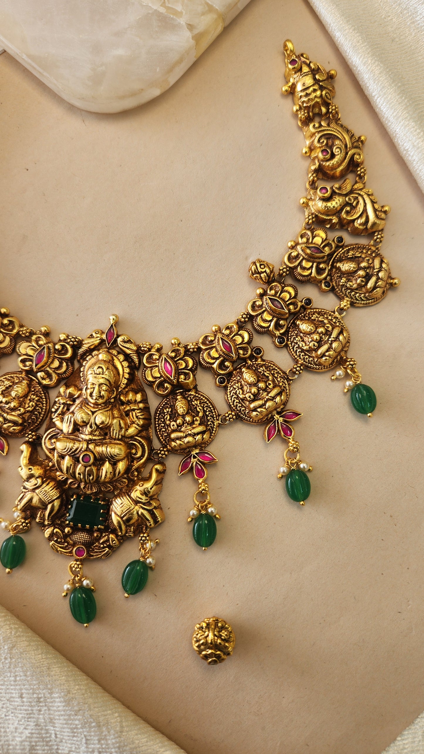 Nava Lakshmi Nagas Necklace with semiprecious drops