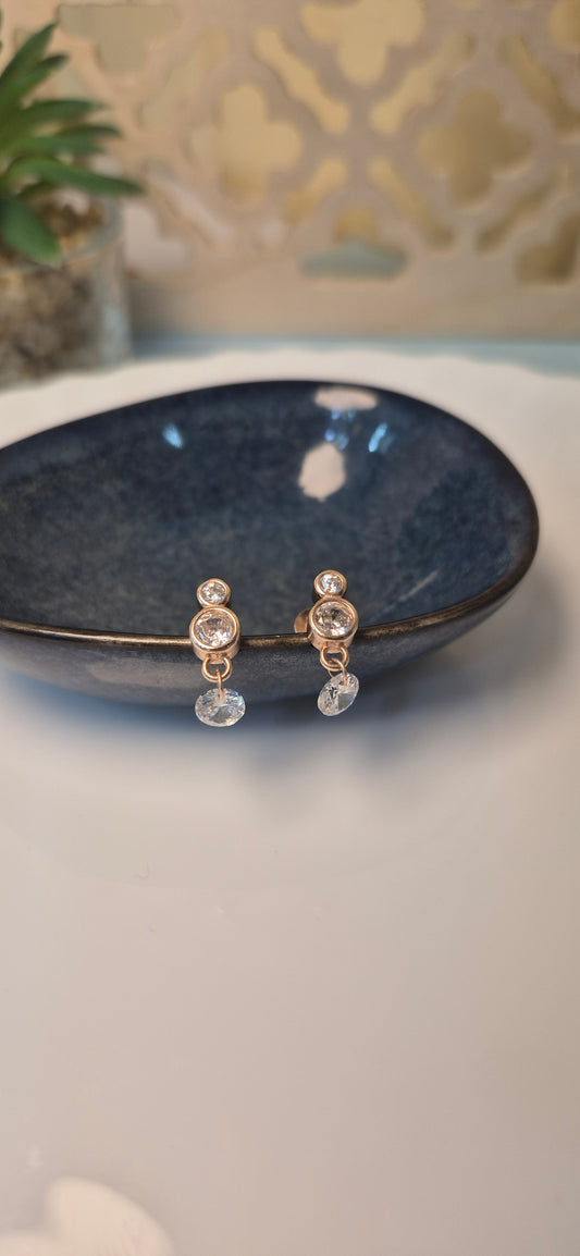 Crystal drop cz stud