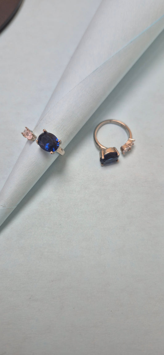 Blue stone cuff toe ring