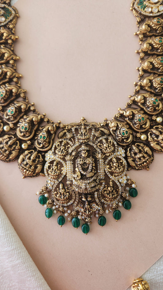 Deep Nakas Kundan Haram with Balaji pendant