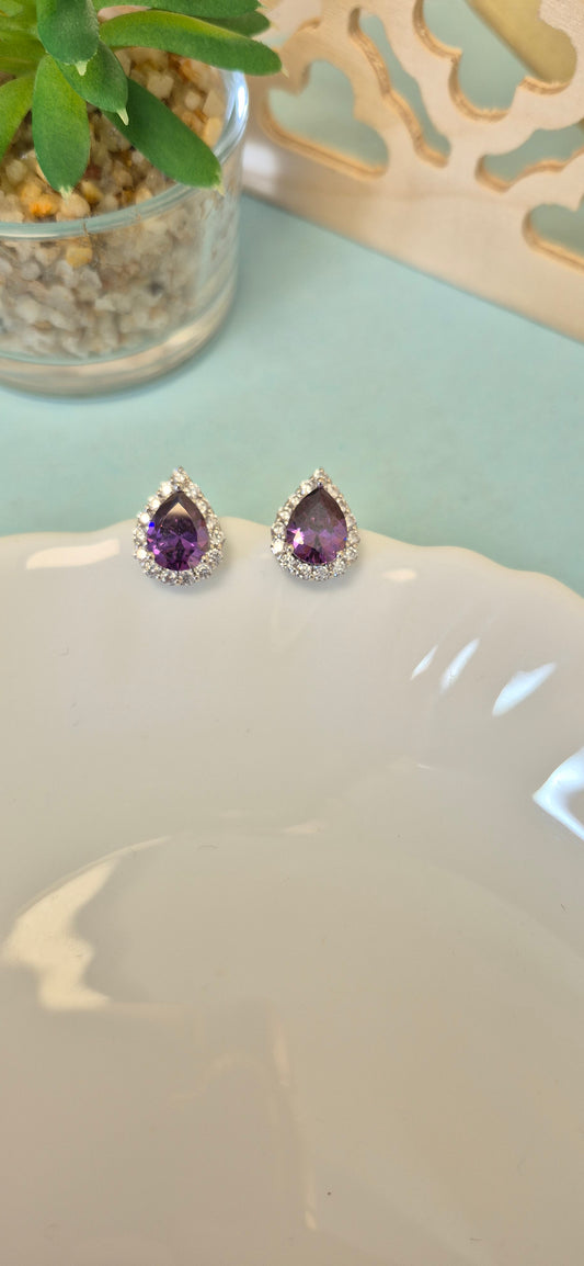 Amethyst stone stud
