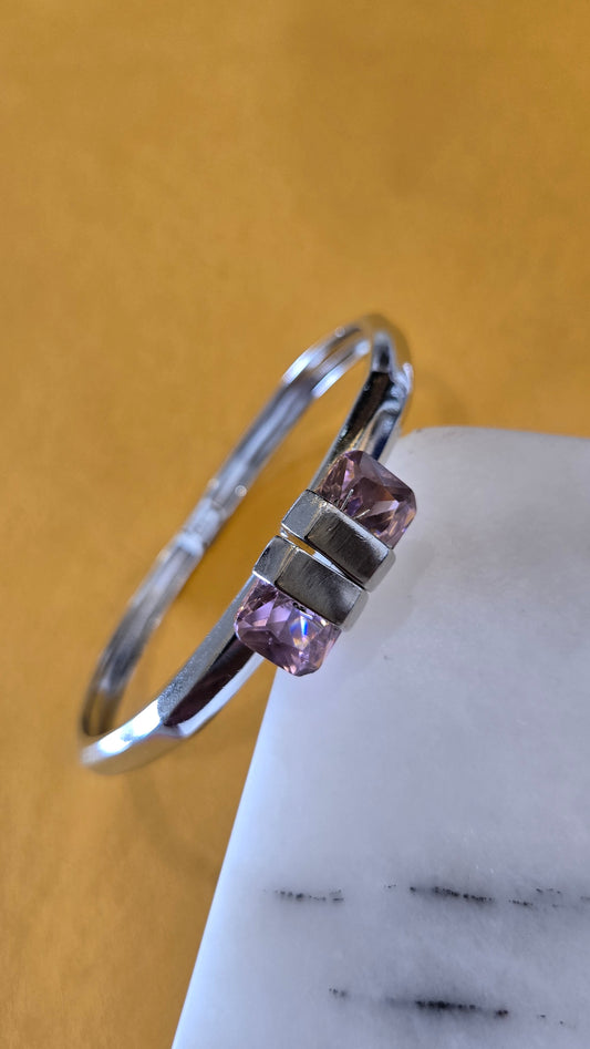 Magnetic pink stone sterling Bracelet