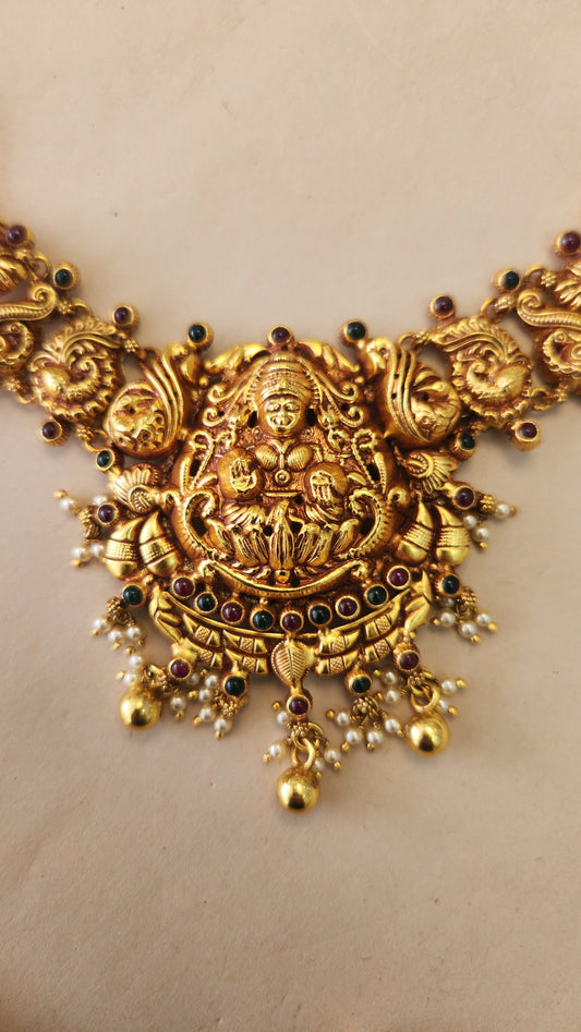 Laxmi Nagas Necklace with pearls drops