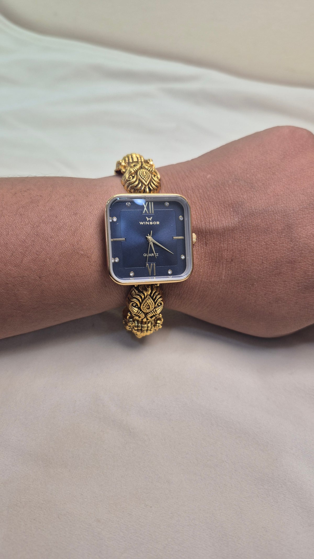 Antique square blue dial