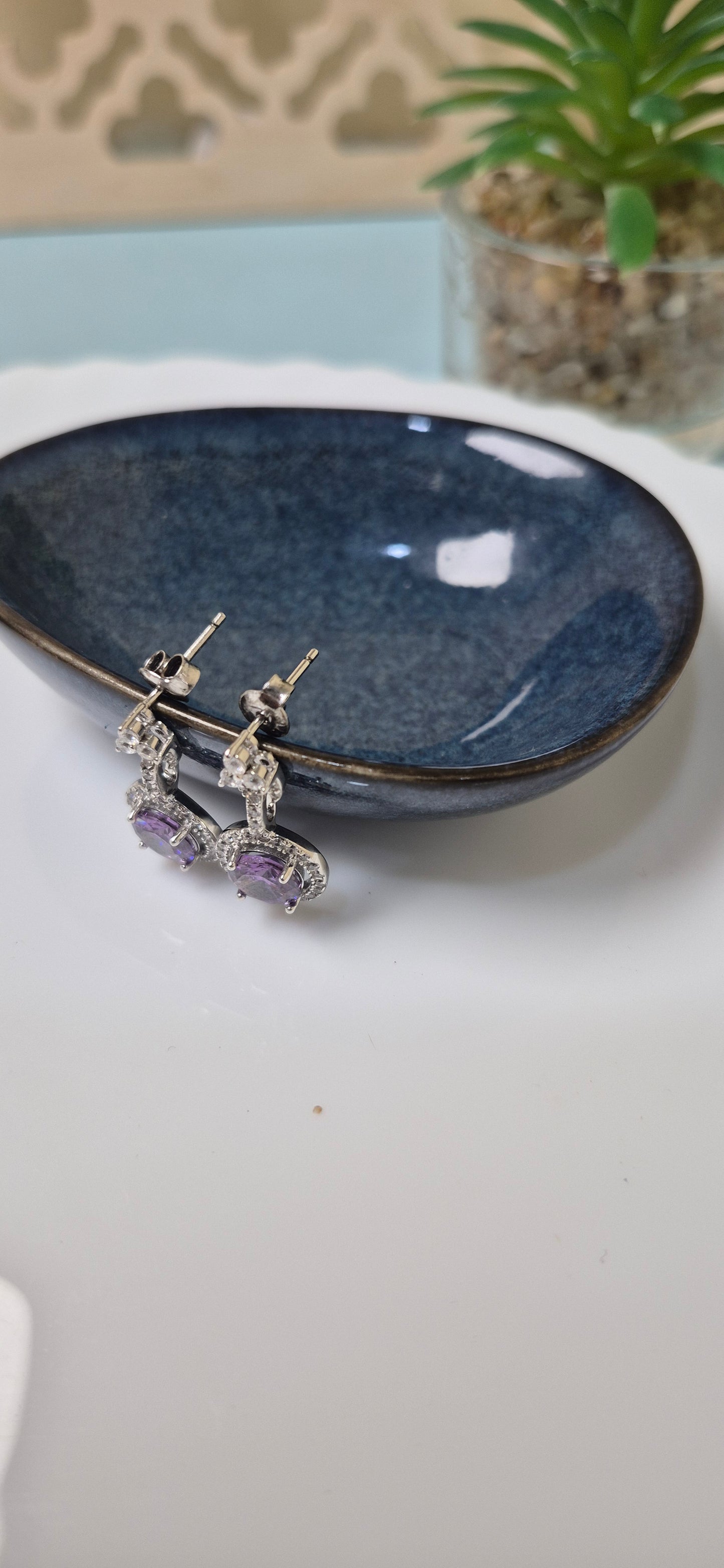 Amethyst stone earring