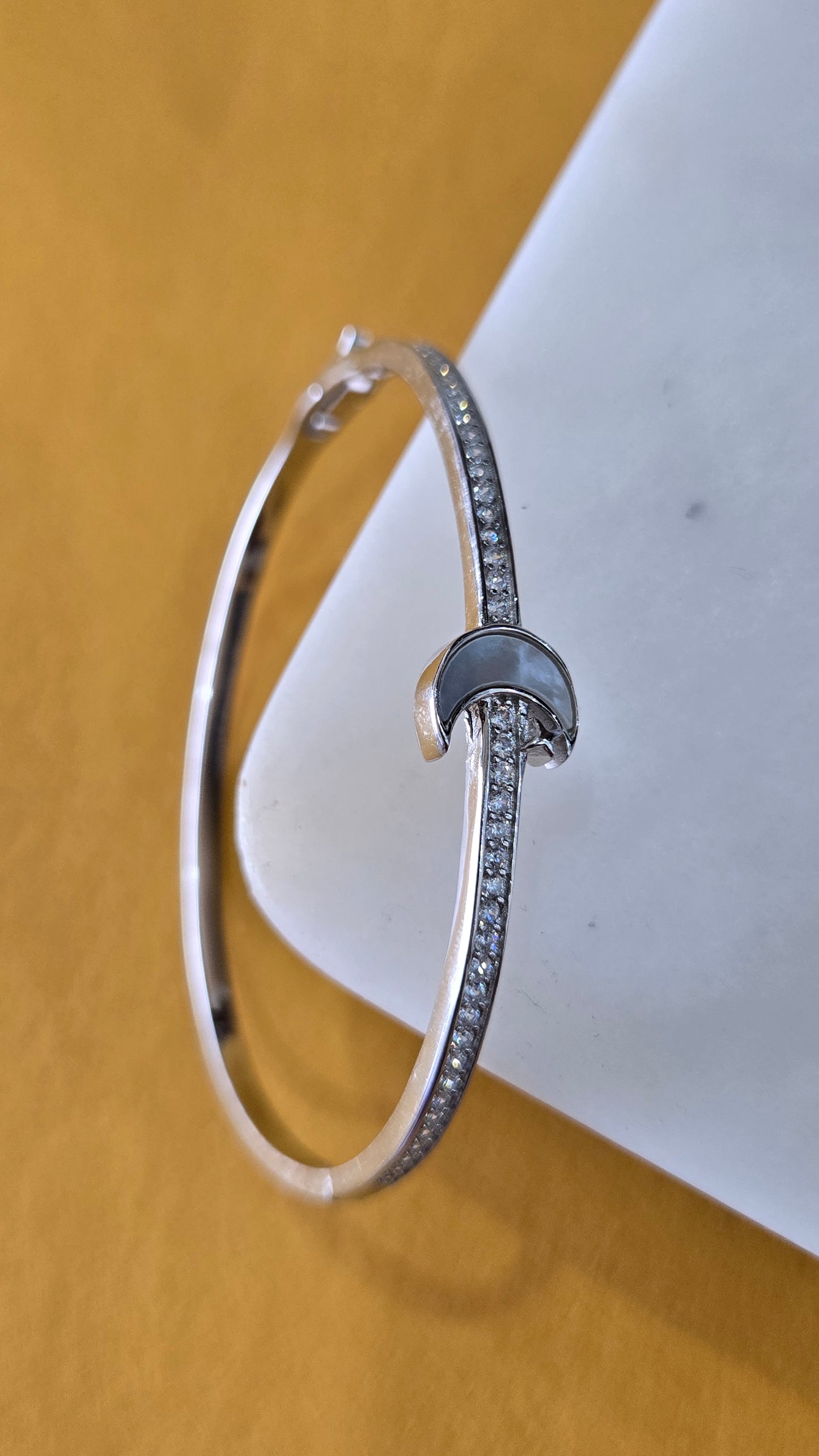 Stone Bracelet with enamel Moon