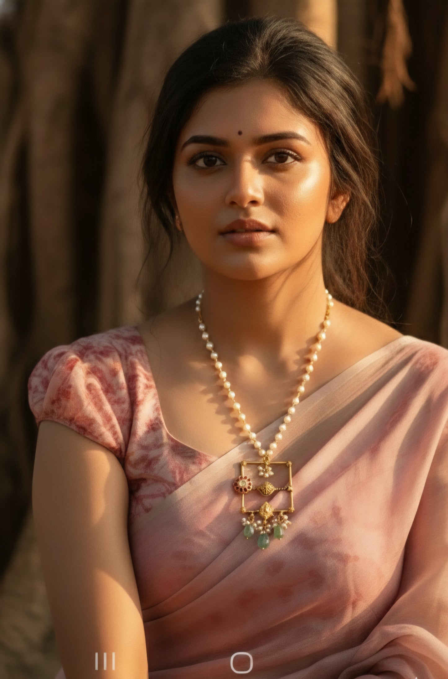 Contemporary pearls chain and Kundan pendant