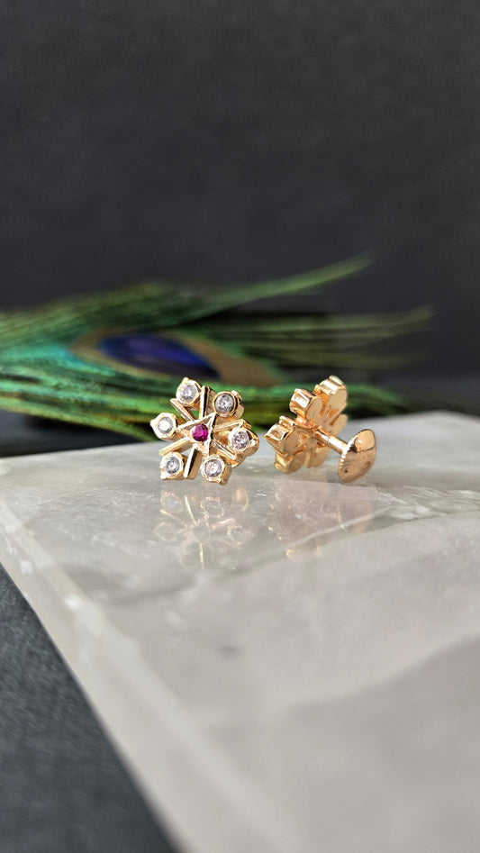 Diamond replica closed setting Earrings