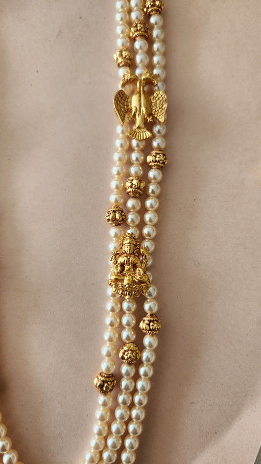 Pearls Gandaberunda Laxmi Haram