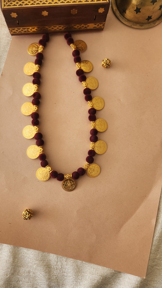 Red ball Kasu Nagas Necklace