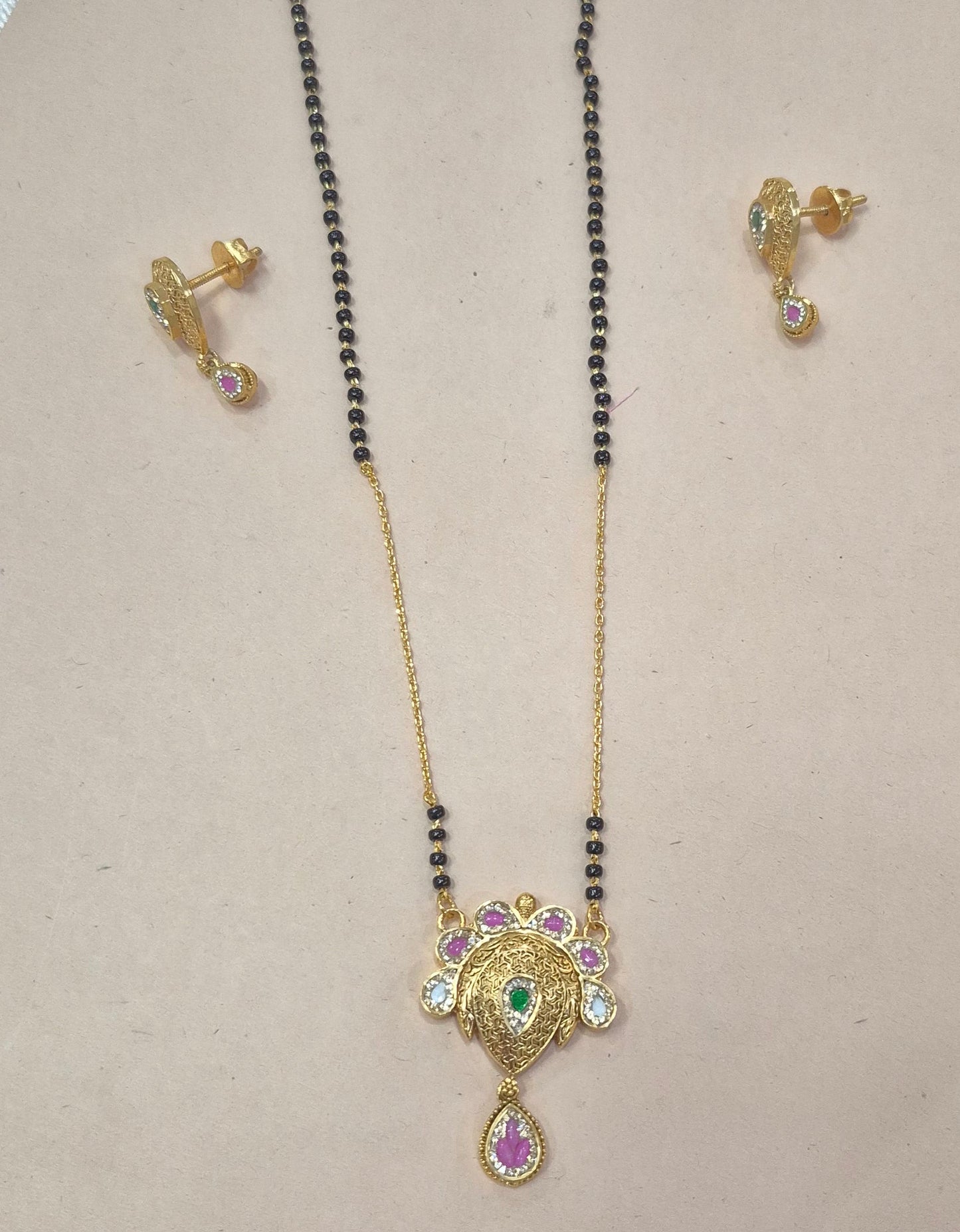 Exclusive sanch mangalsutra pendant with earrings