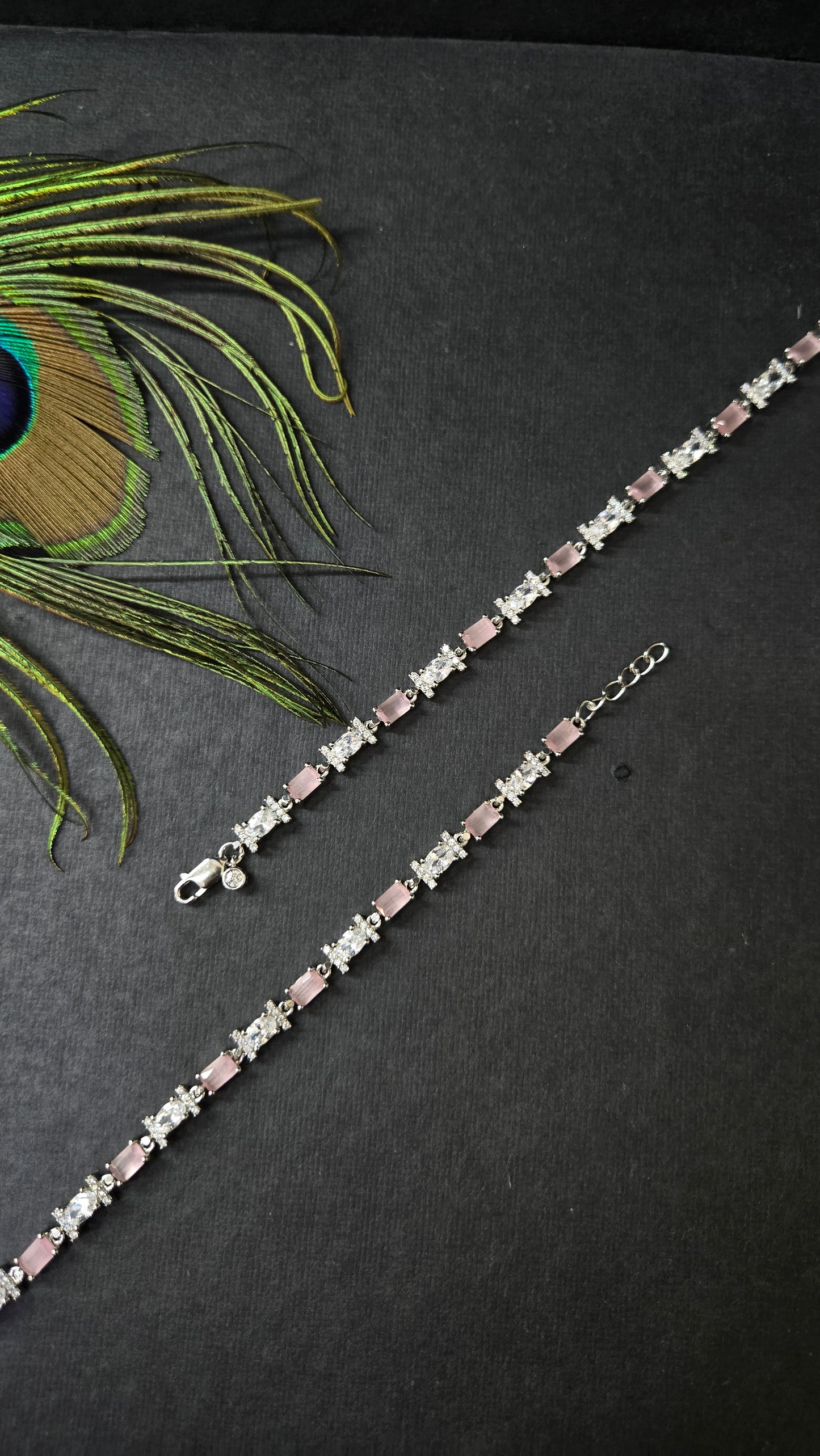 Sea stone and Moissanite anklets