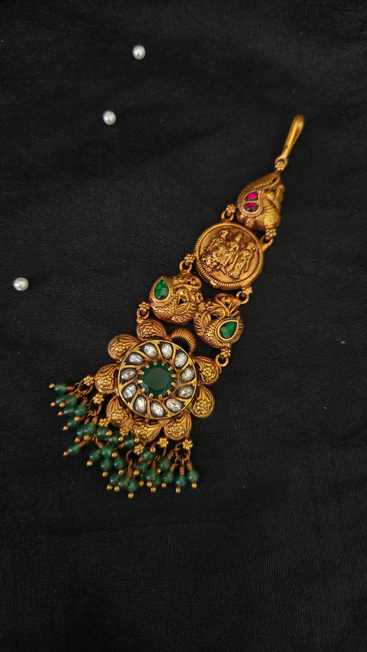 Ram darbar with kundan stones maang tikka