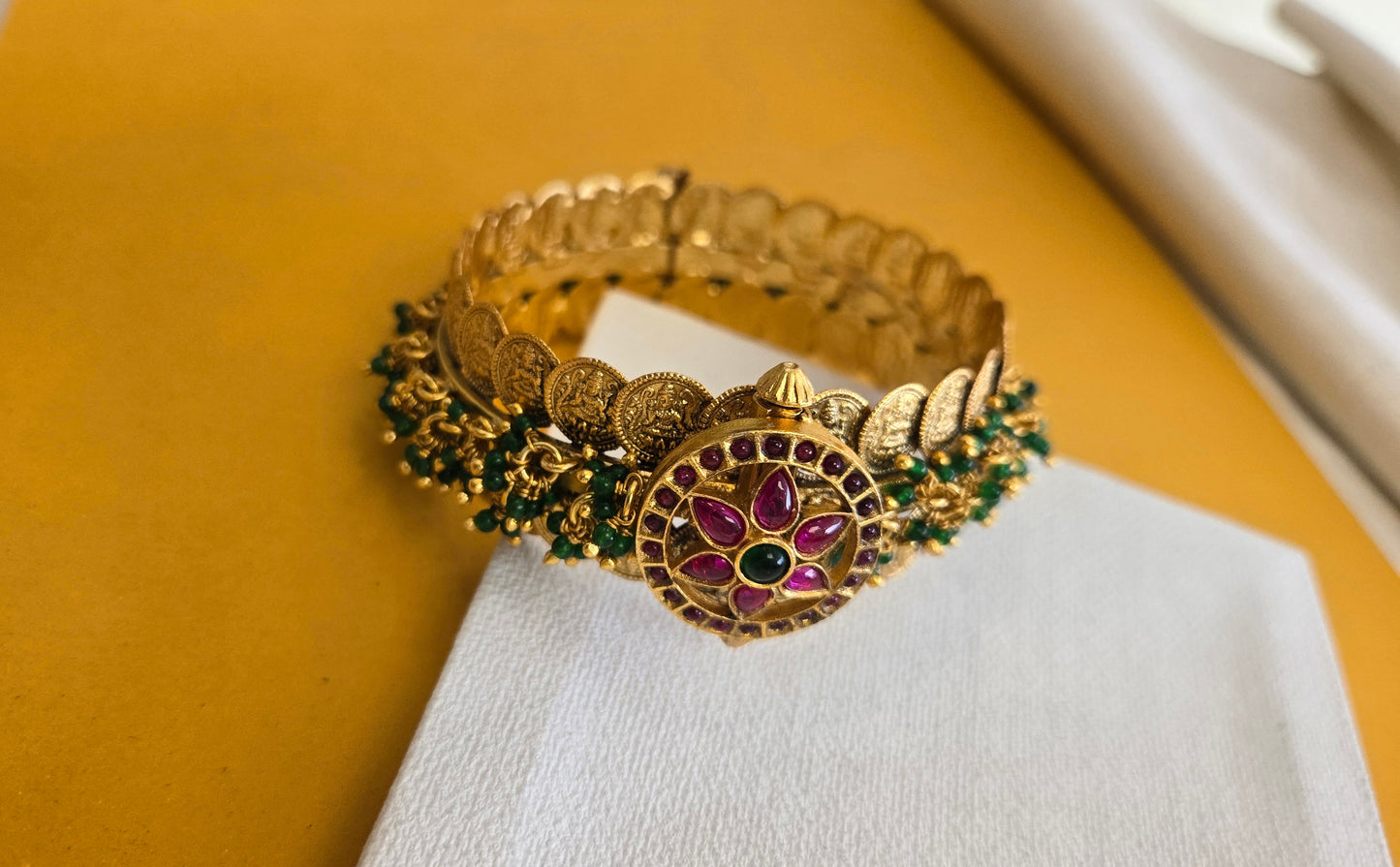 Kasu and kundan bangle contemporary style