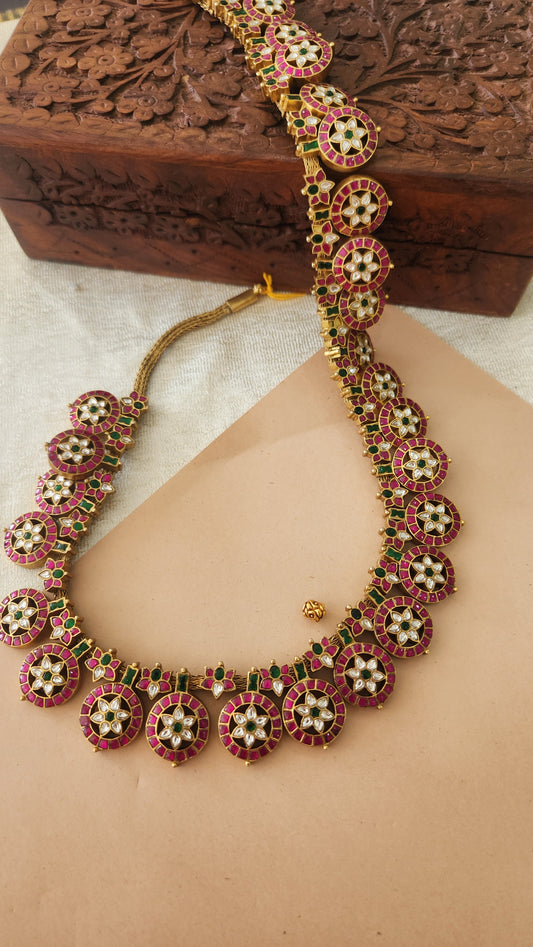 Kundan coin Haram with Kundan and polkis