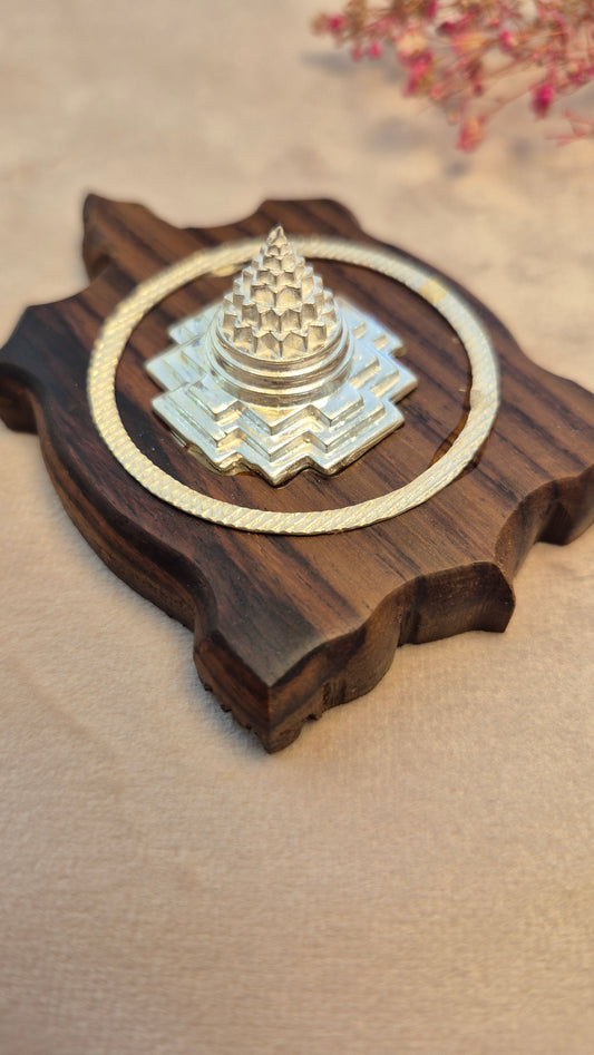 Shree Chakra on Rosewood tortoise petakam