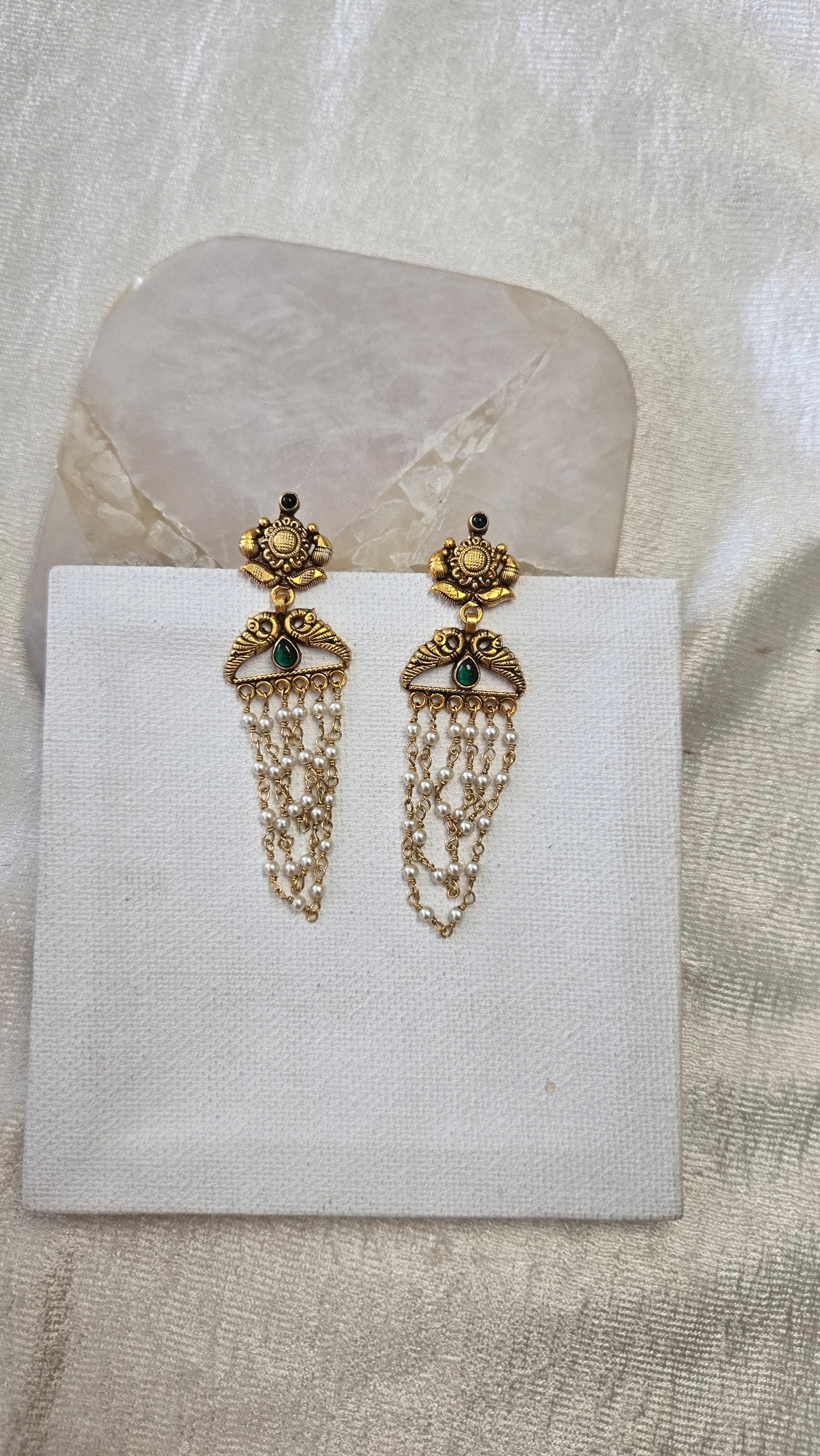 Pearl Hanging Nagas Earrings