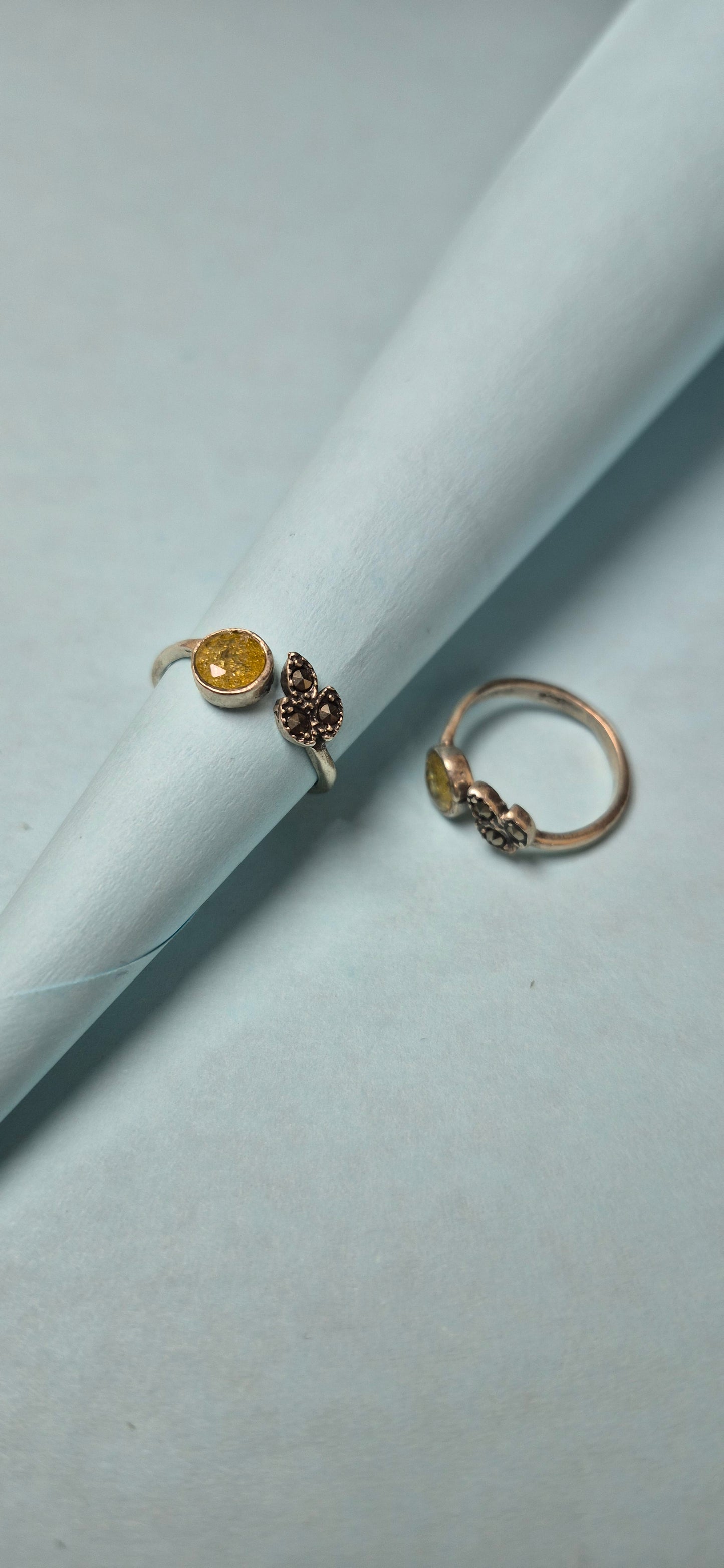 Tourmaline with citrine toe rings