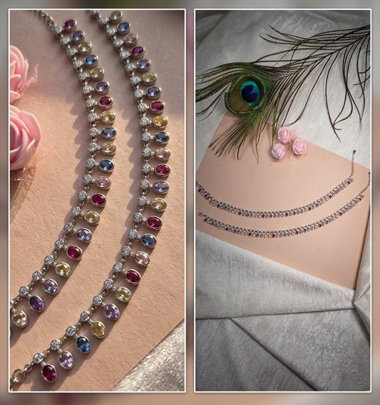 Anklets multicolor semiprecious stones