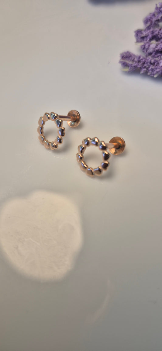 Heart ring stud