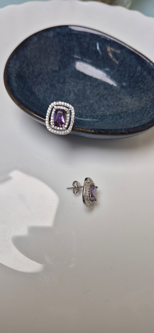 Amethyst cz stud