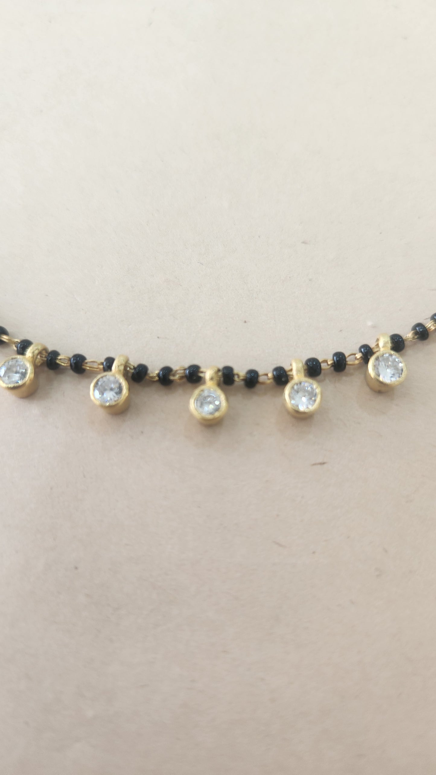 Black beads chain with stones