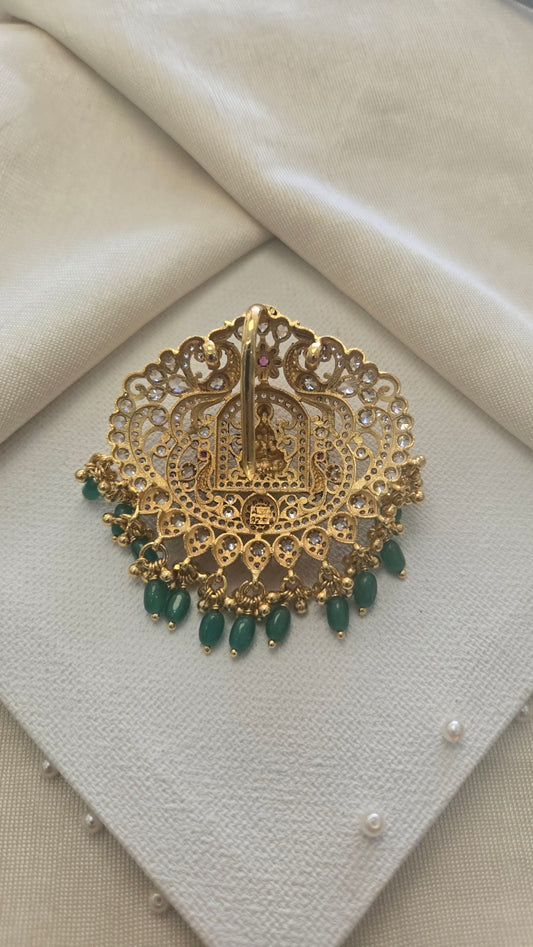 Stone pendant with antique lakshmi