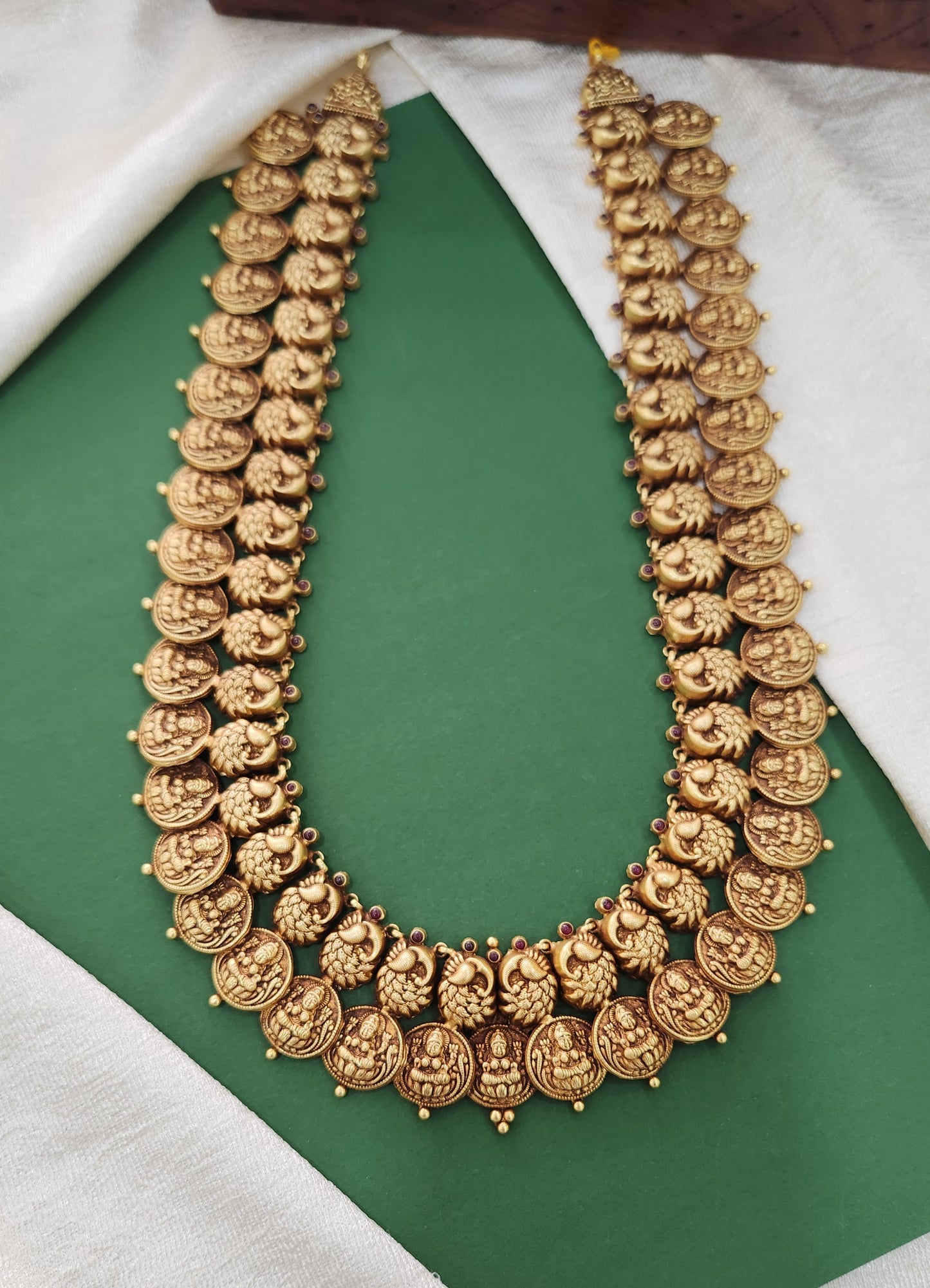 Antique Hand Nakas laxmi and peacock Haram