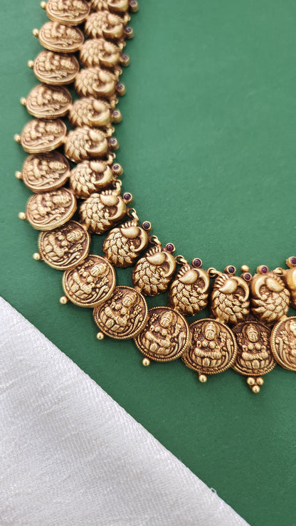 Antique Hand Nakas laxmi and peacock Haram