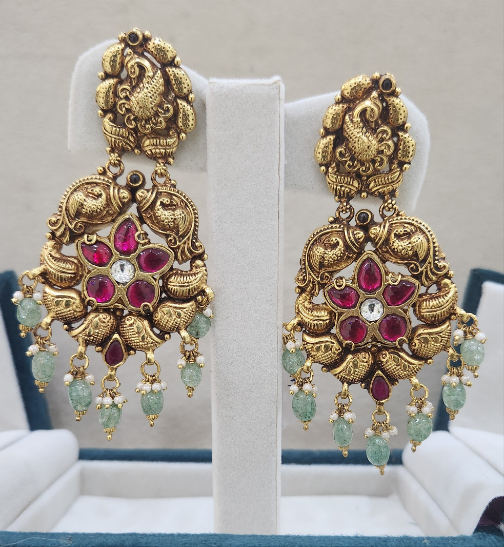 Big Kundan Mossanite earrings