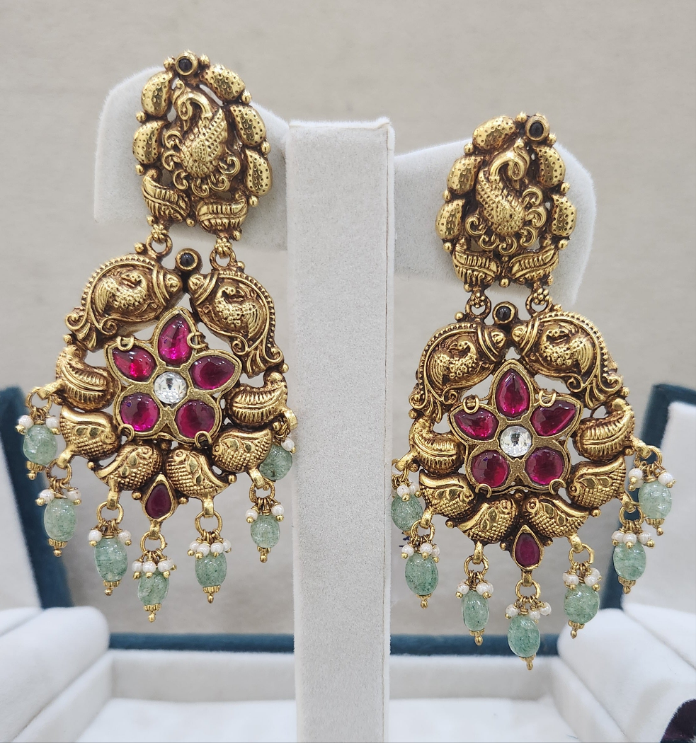 Big Kundan Mossanite earrings
