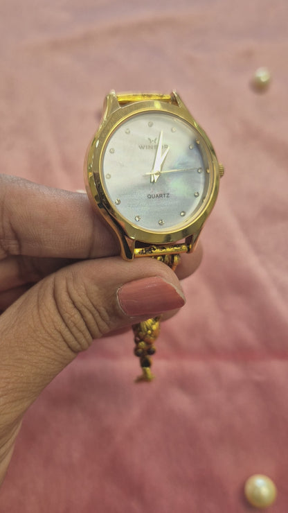 Antique silver watches sky Blue Mother Of Pearl(MOP) dial
