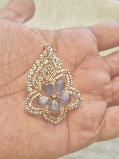 Hasli with lavender stone Victorian pendant set