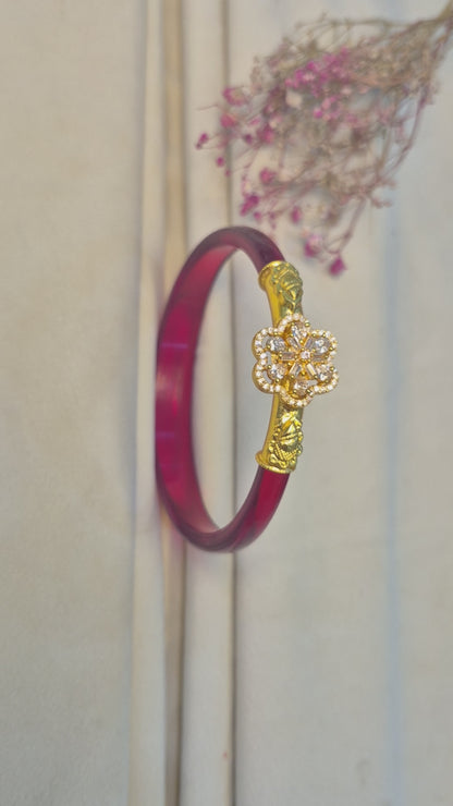 12 colour Nakas Mogappu bangle with white stones
