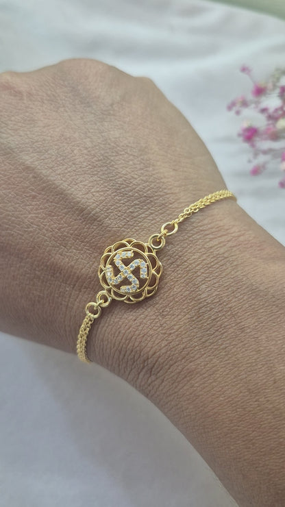 Minimal Swasthik bracelet