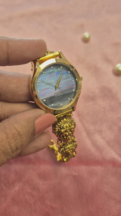 Antique silver watches Black Mother Of Pearl(MOP) dial
