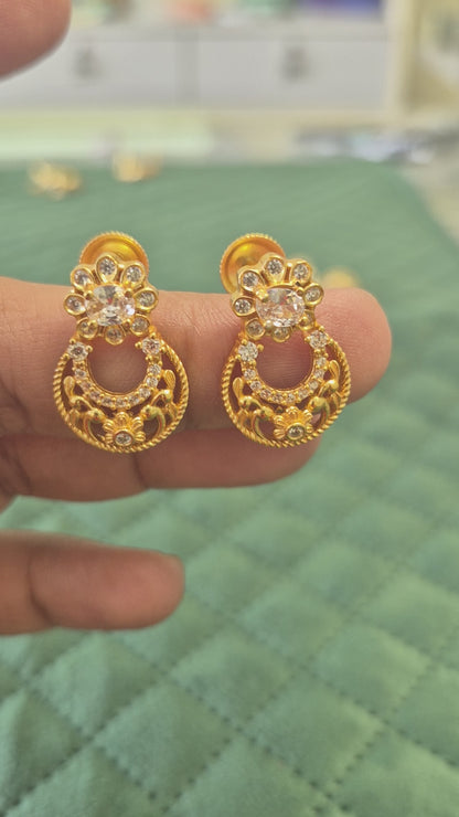 CZ Chandbali earrings