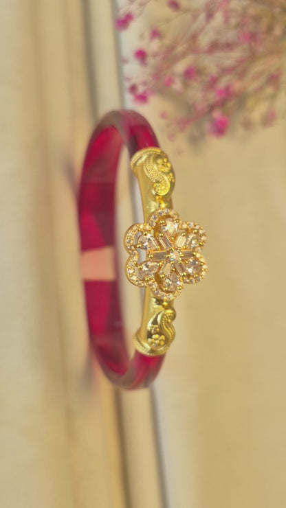 12 colour Stone Mogappu bangle