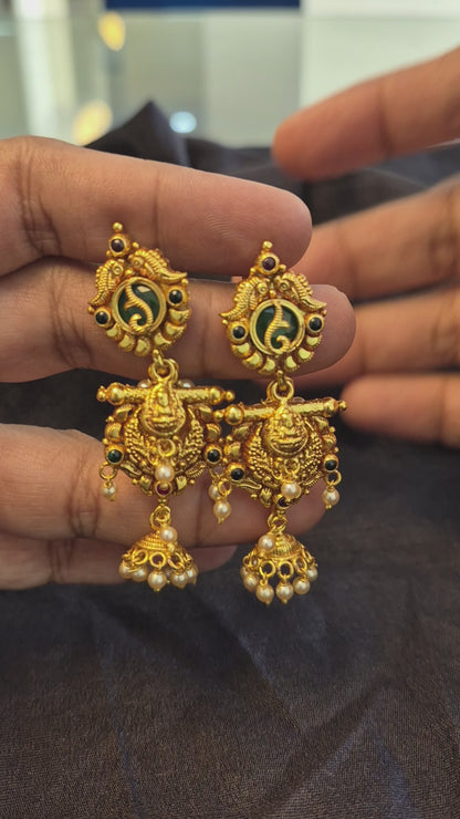 7 in 1 Green stone nakas earrings