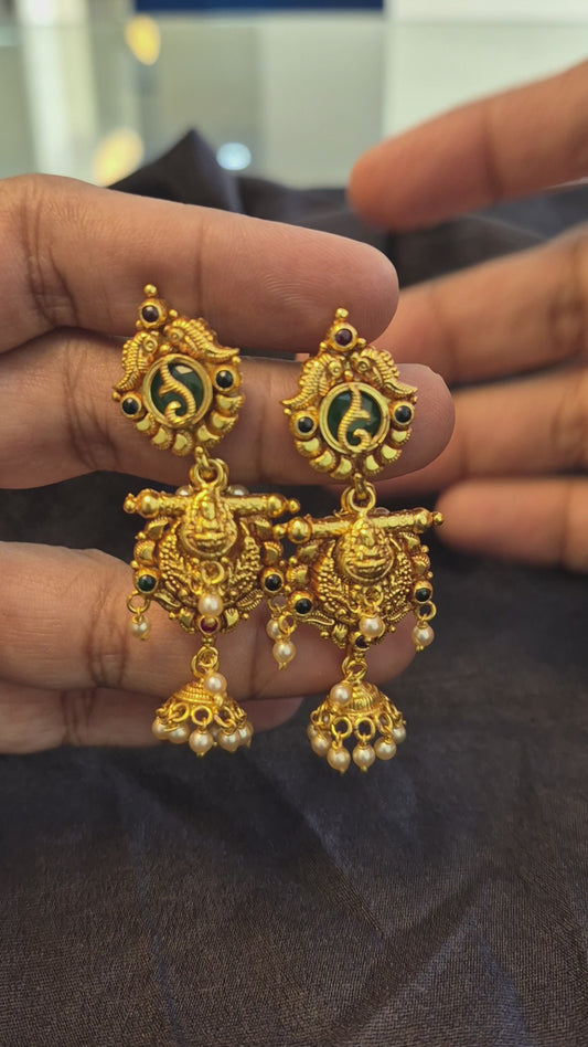 7 in 1 Green stone nakas earrings