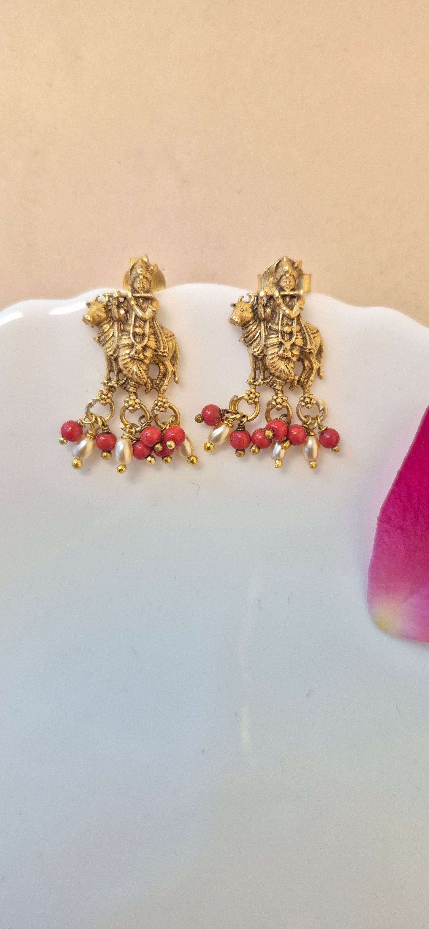 Krishna coral studs